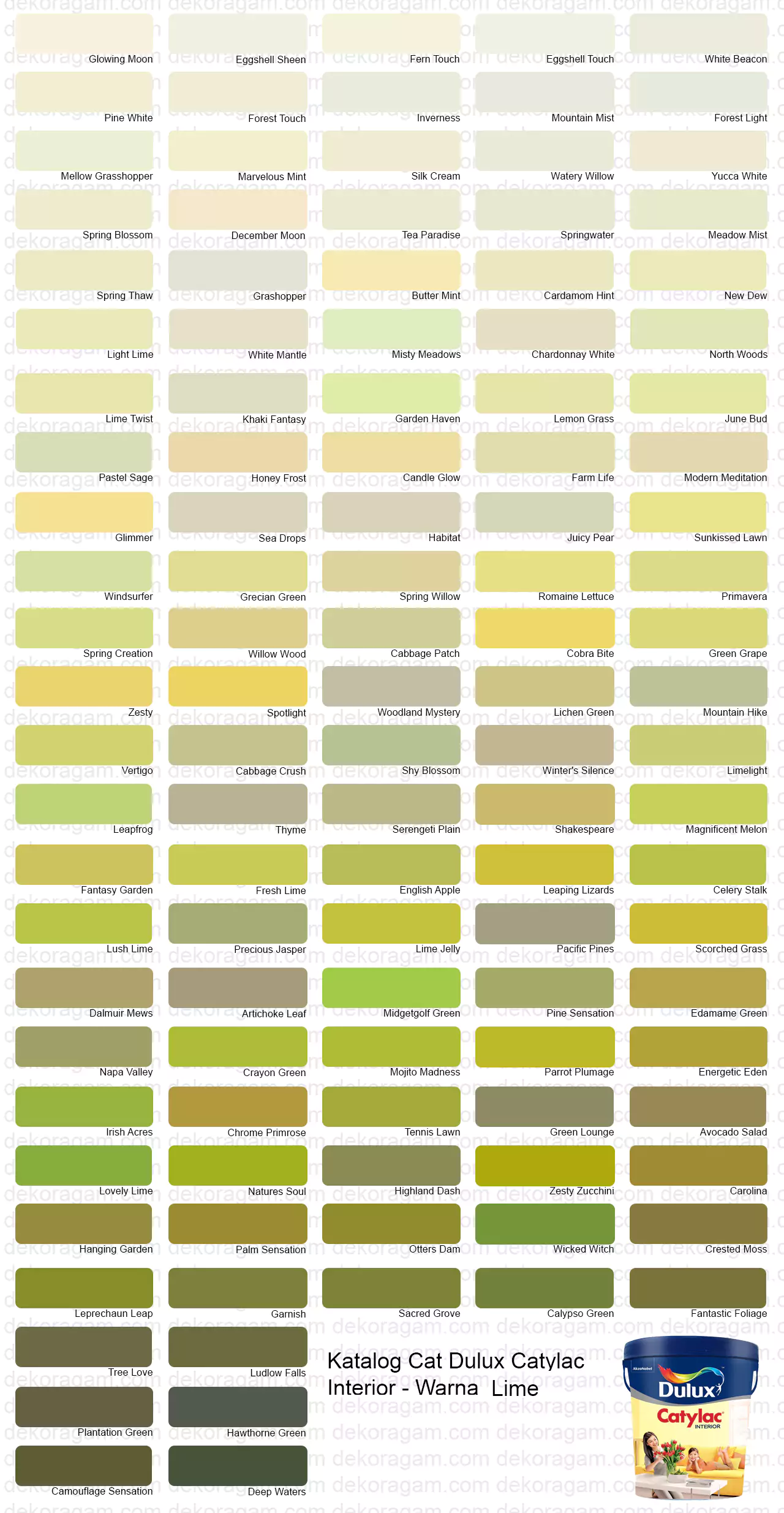 Dulux Catylac Interior Paint Catalog Lime Green