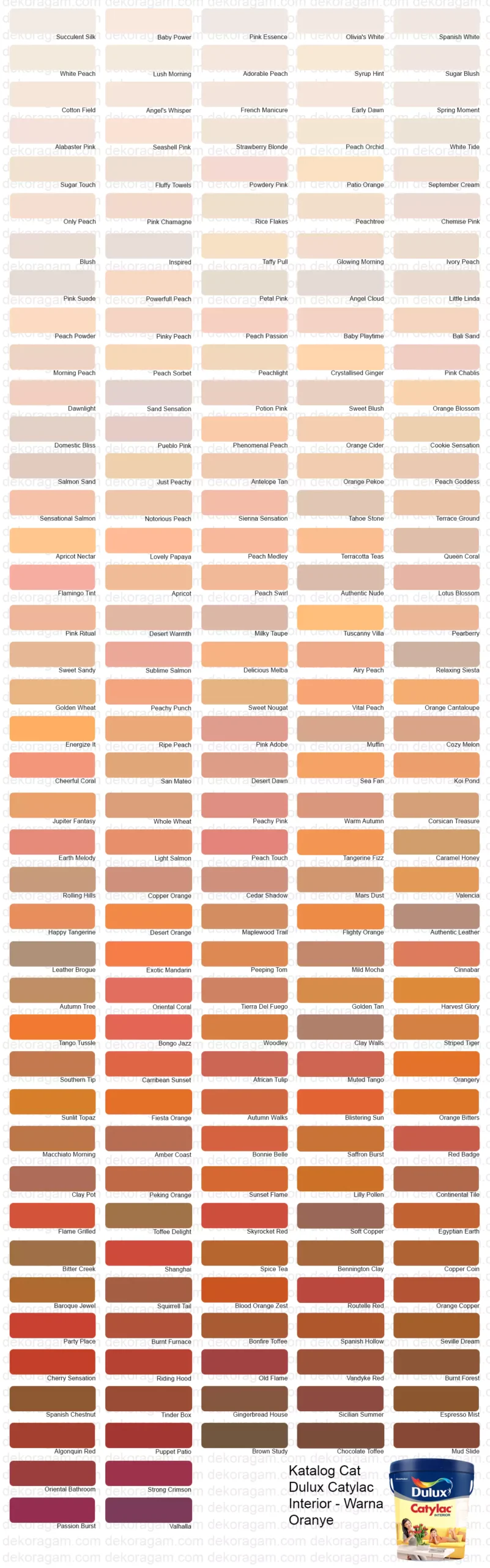 Dulux Catylac Interior Paint Catalog Orange