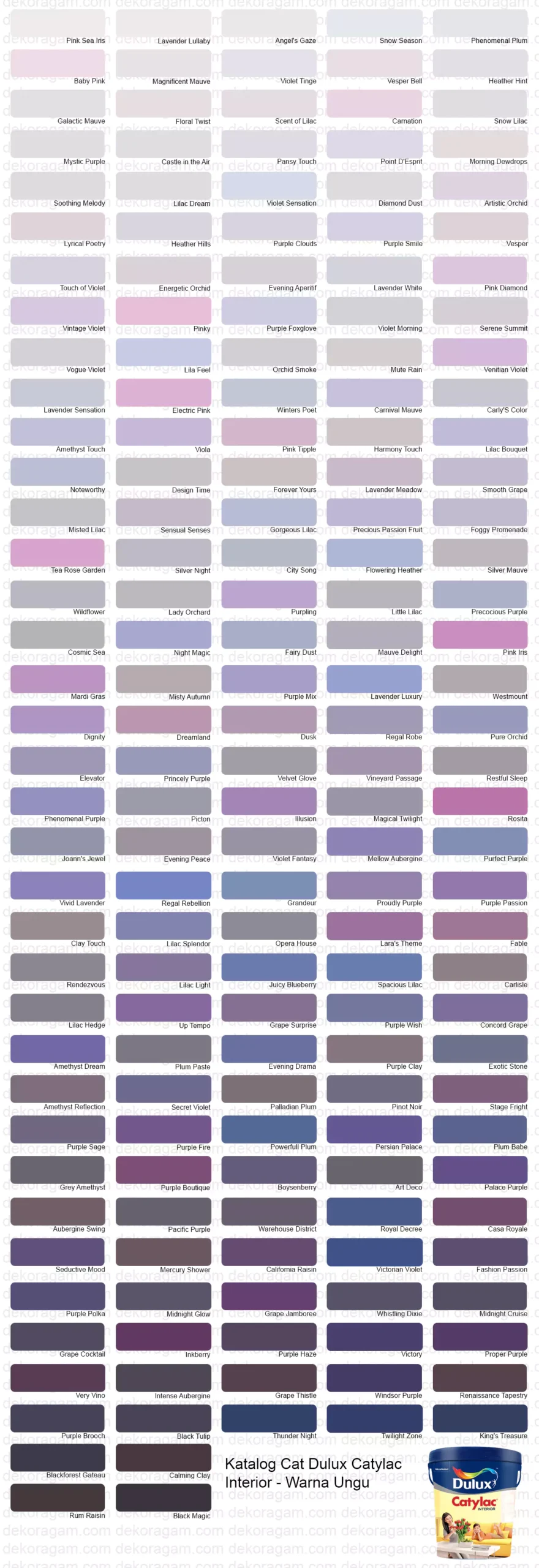Dulux Catylac Interior Paint Catalog Purple