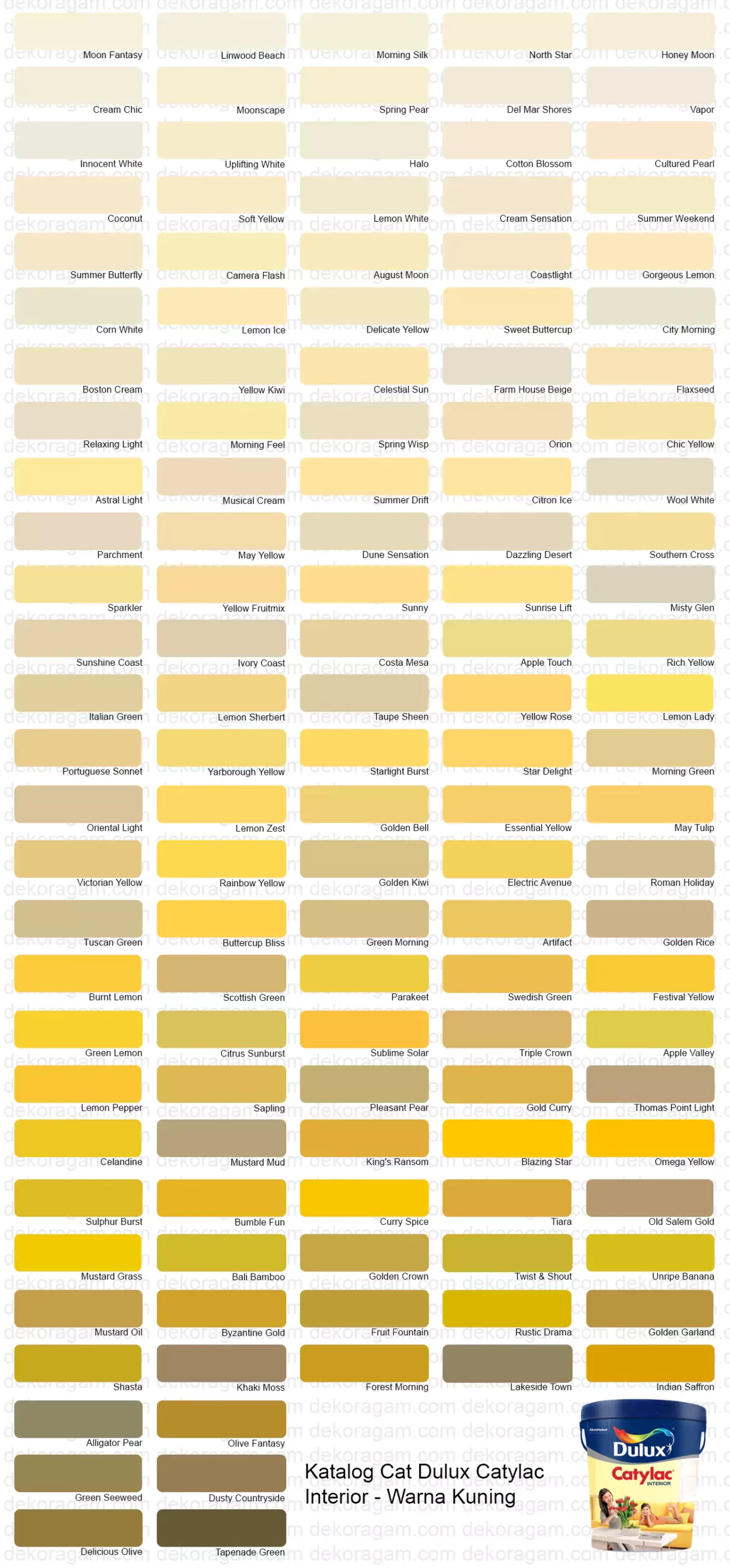 Dulux Catylac Interior Paint Catalog Yellow