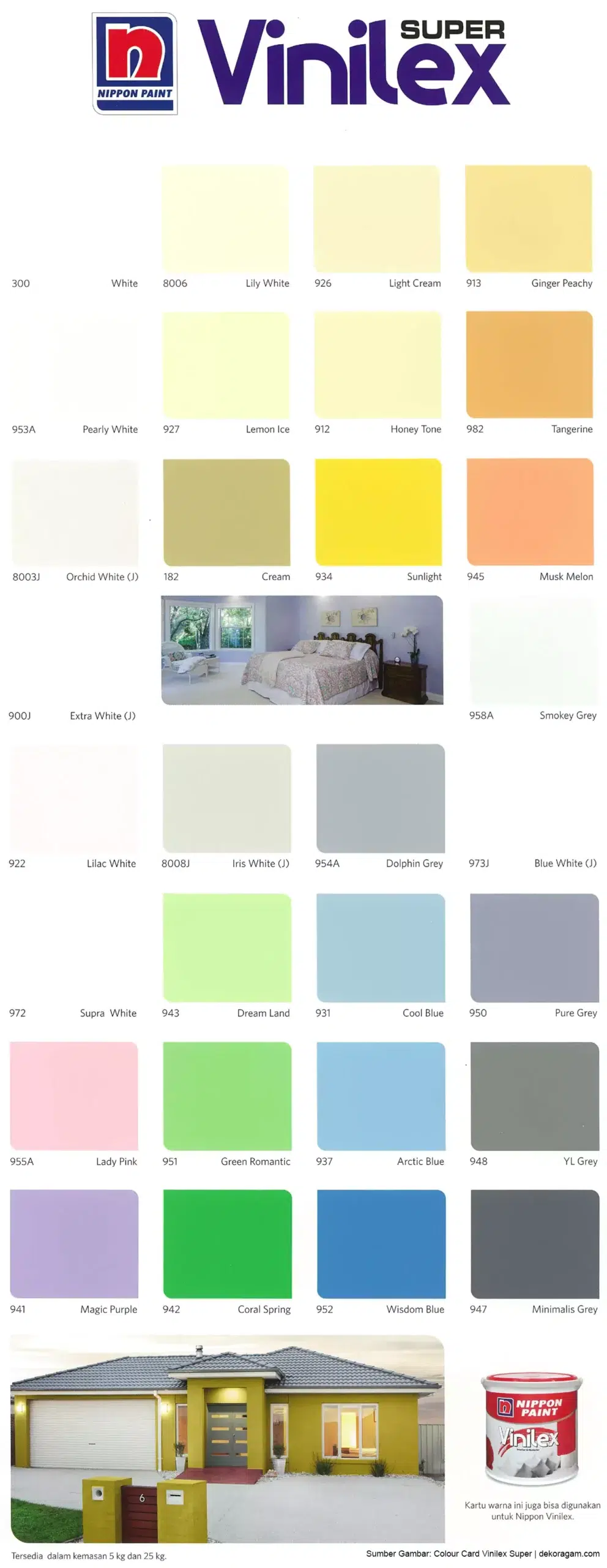 Katalog Warna Cat Nippon Paint Vinilex Super