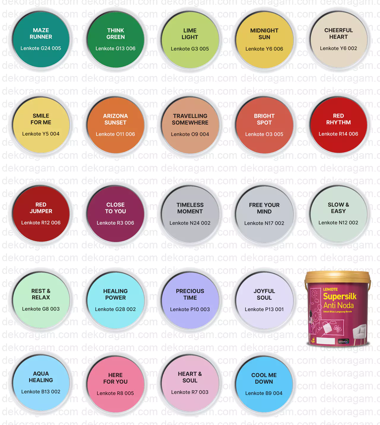 Katalog Warna Avian Lenkote Supersilk Anti Noda