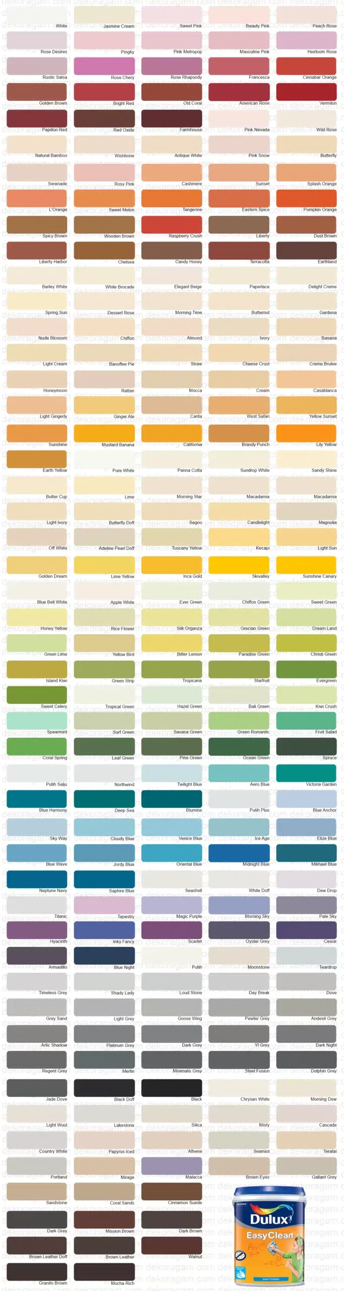 Katalog Warna Cat Dulux Easy Clean