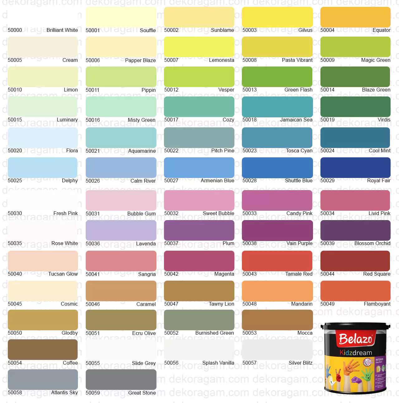 Katalog Warna Cat Indaco Belazo Kidzdream