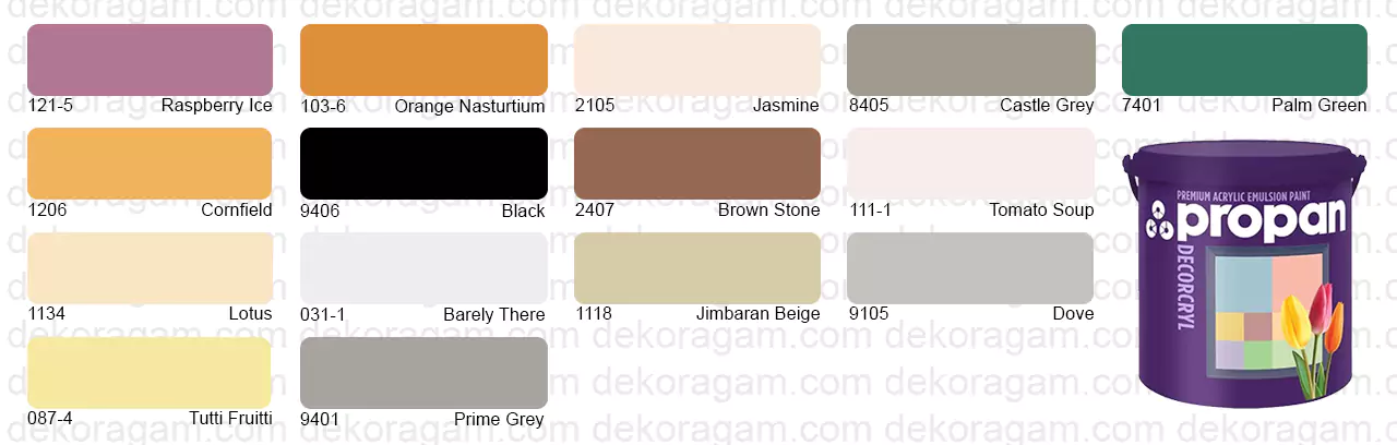 Katalog Warna Cat Propan Decorcryl Di 400