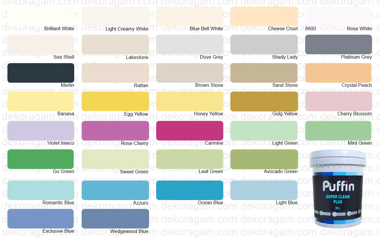 Katalog Warna Puffin Super Clean Cat Tembok Yang Mengkilap