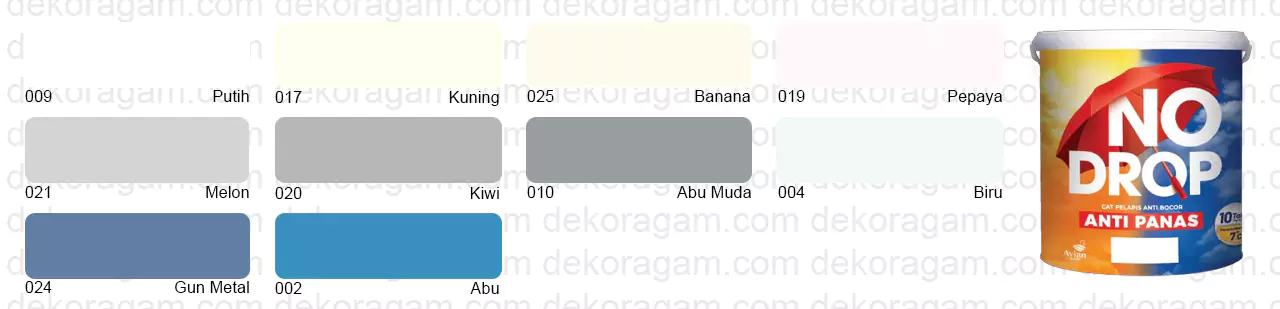 Katalog Warna Cat No Drop Anti Panas