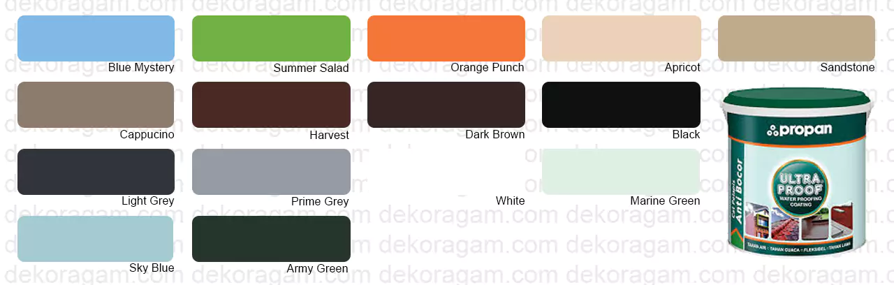 Katalog Warna Cat Propan Ultraproof Upr 960