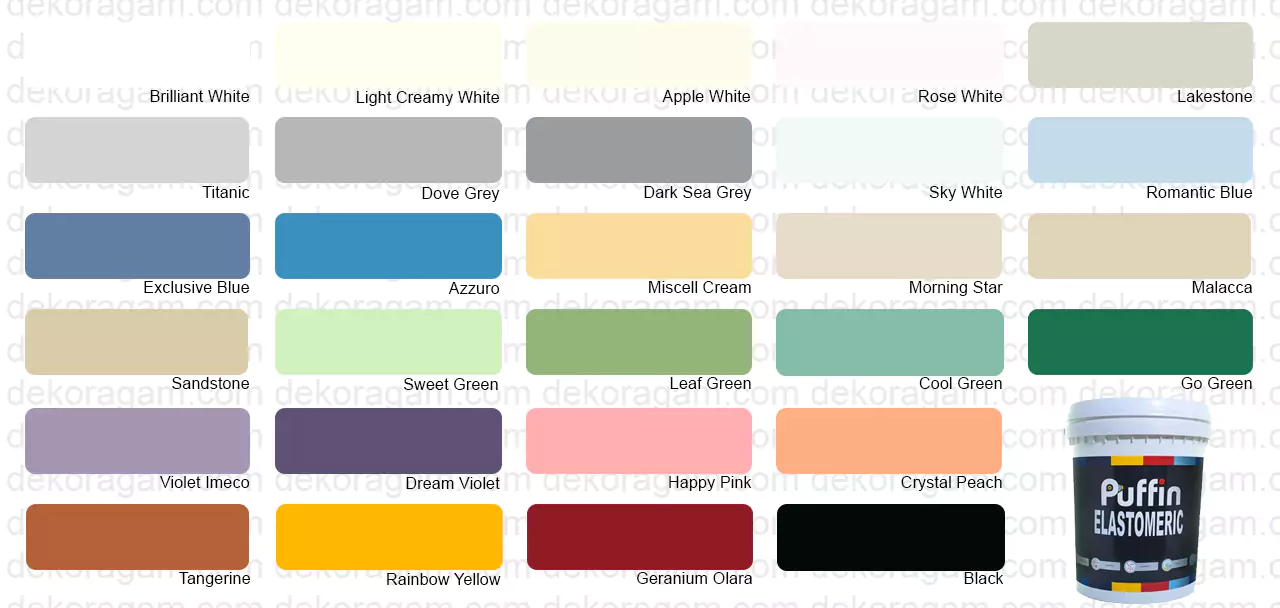 Katalog Warna Cat Puffin Elastomeric