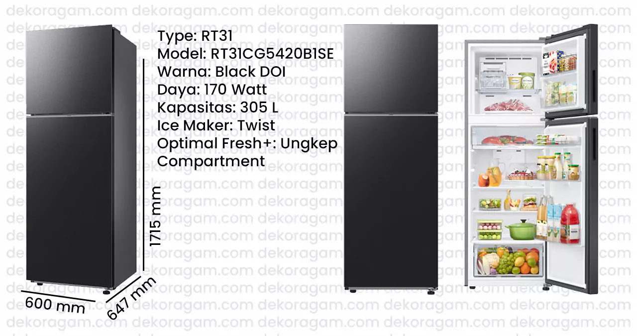 Kulkas samsung 2 pintu inverter rt31cg5420b1se