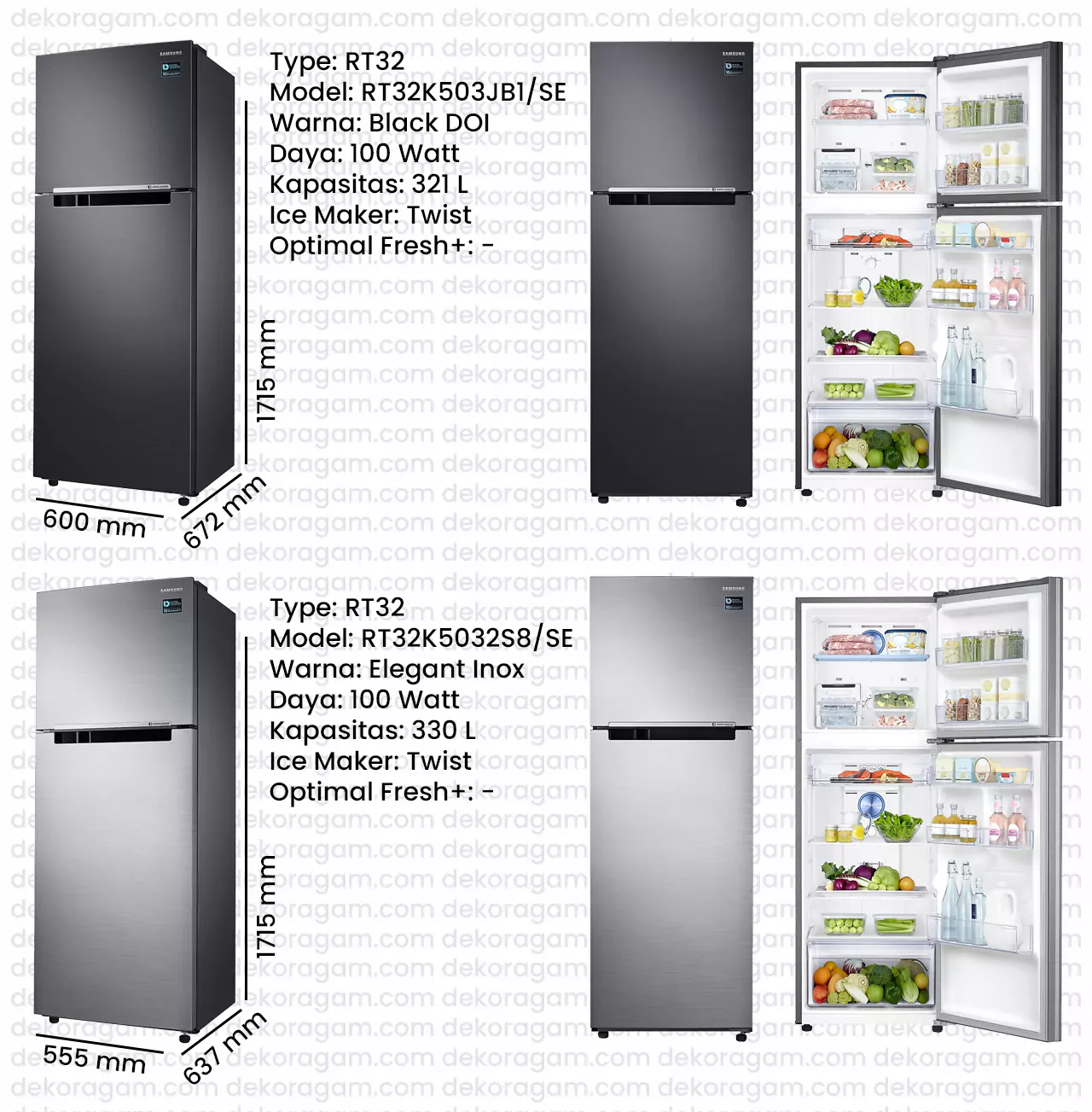 Kulkas samsung 2 pintu inverter rt32 model lama