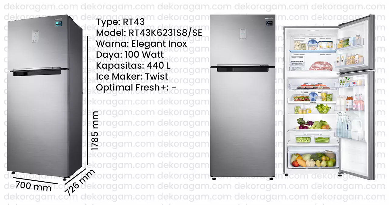 Kulkas samsung 2 pintu inverter rt43k6231s8 model lama