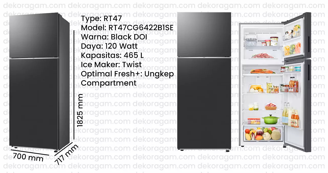 Kulkas samsung 2 pintu inverter rt47cg6422b1se
