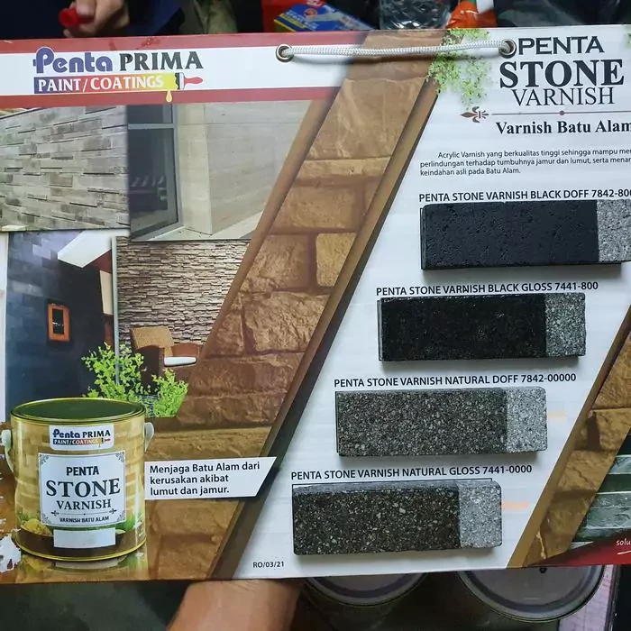 Penta stone varnish black natural gloss doff