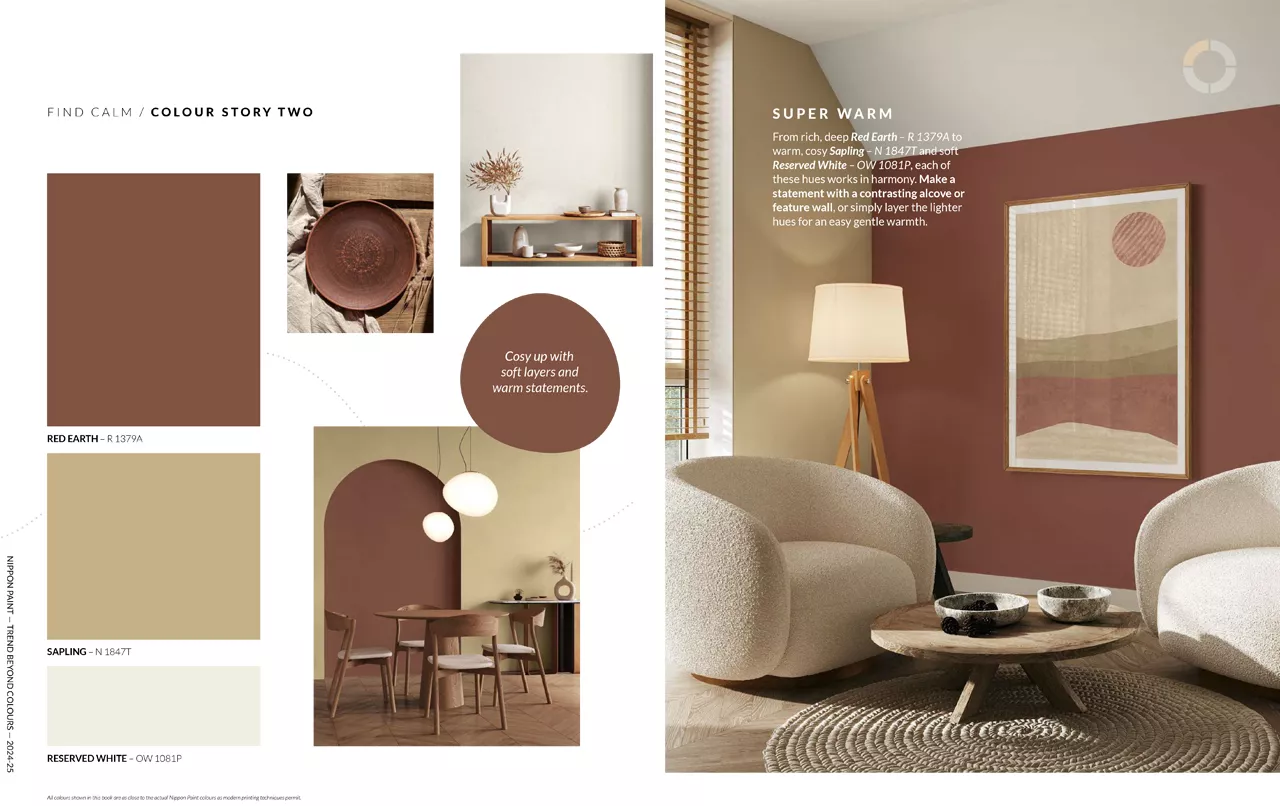 Contoh ide interior rumah warna coklat red earth nippon paint