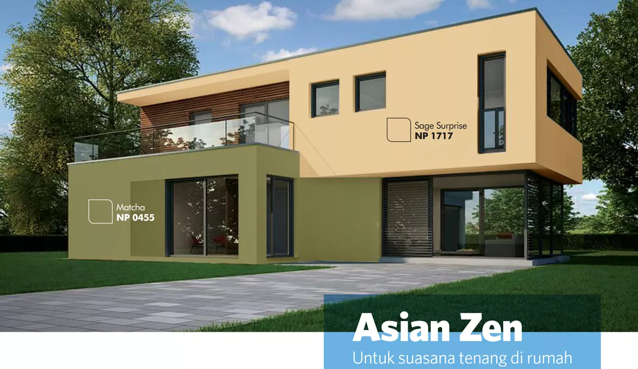 Contoh ide rumah warna coklat nippon paint model asian zen