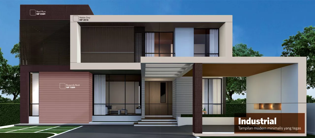 Contoh ide rumah warna coklat nippon paint model industrial