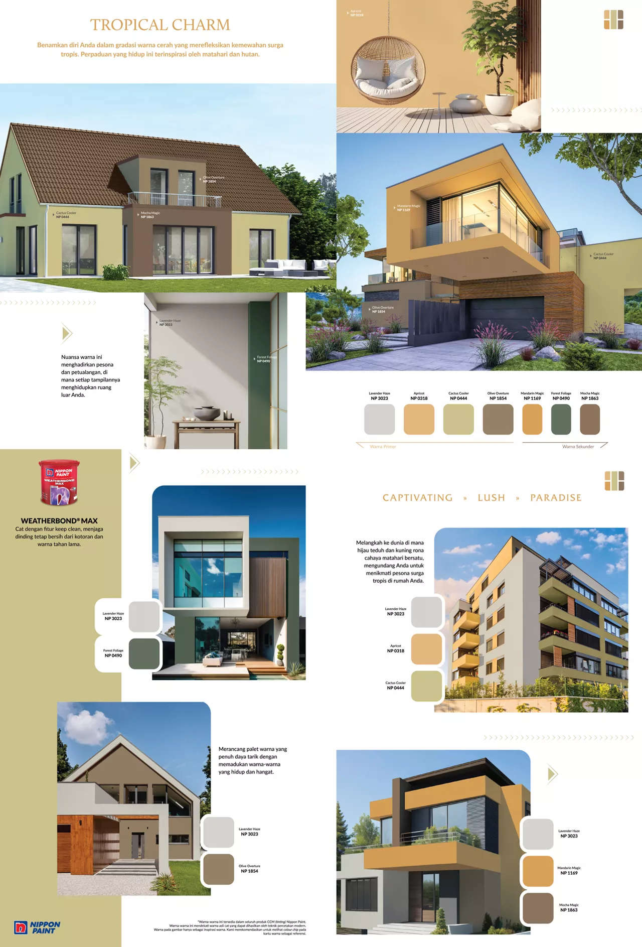 Contoh ide rumah warna coklat nippon paint model tropical charm