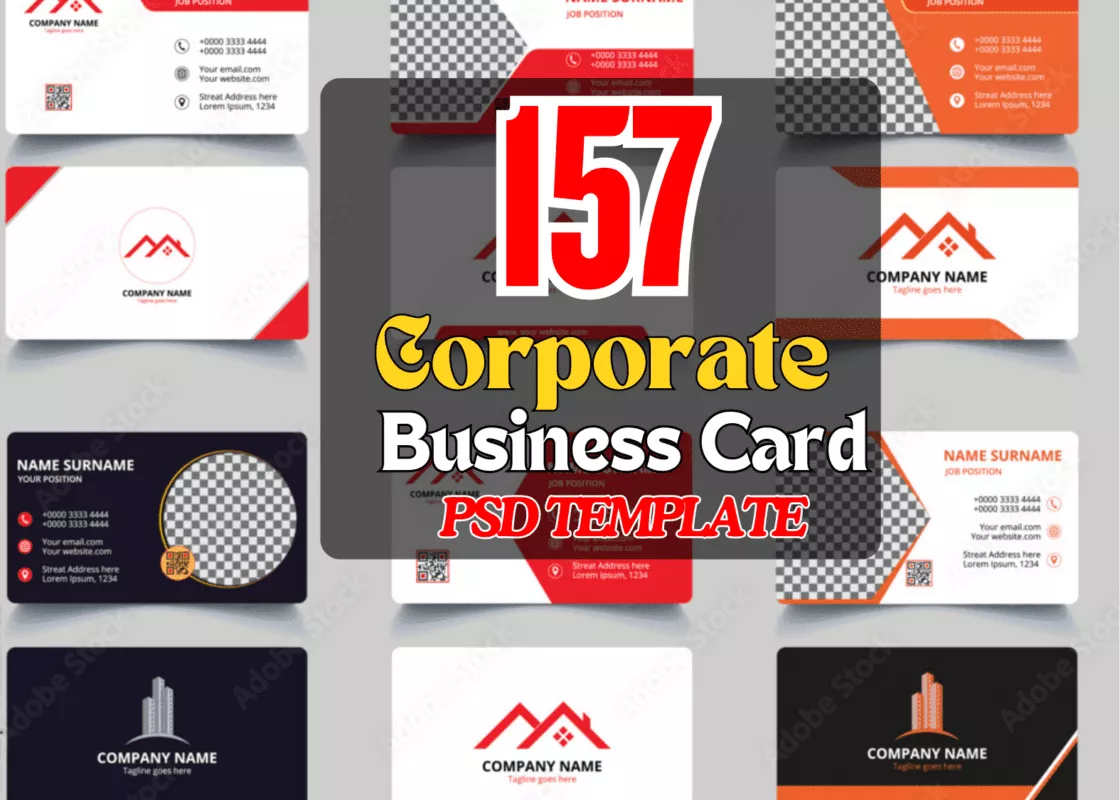 157 - Corporate Business Card PSD Template  Professional & Editable Design