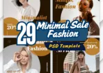 29 Minimal Sale Fashion PSD Templates  Stylish & Editable Designs for Promotions