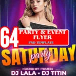 64 Party & Event Flyer PSD  Professional Design for Instant Download