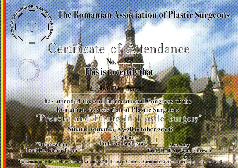 Conferința Chirurgilor Plastici din România, Dr. Angela Petre, Sinaia