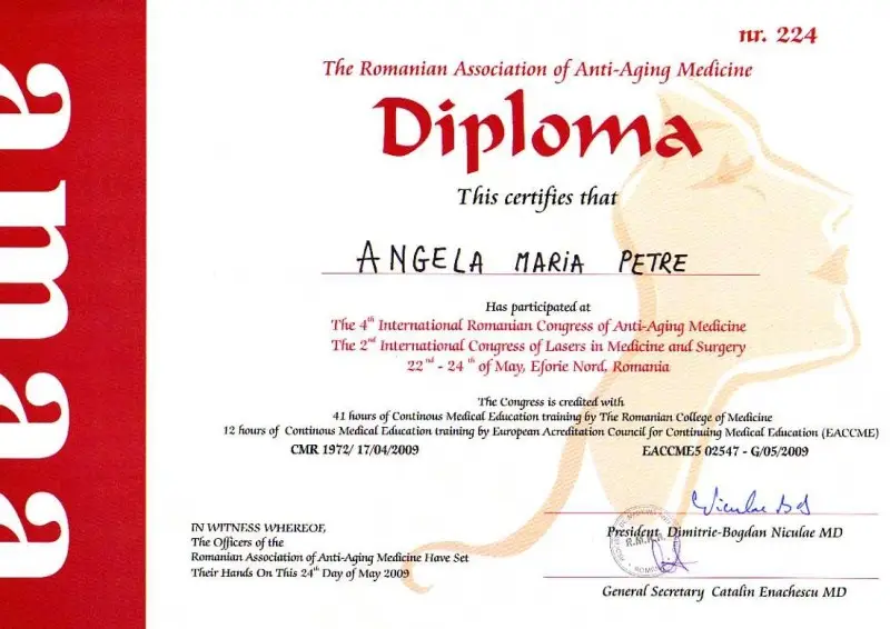 Congres Internațional de Medicină Anti-Îmbătrânire și Lasere, Dr. Angela Petre, Eforie Nord