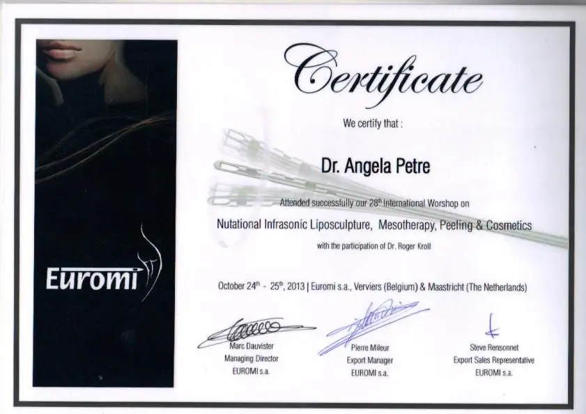 Liposculptură Nutational Infrasonic, Mezoterapie, Peeling și Cosmetice, Dr. Angela Petre, Veviers