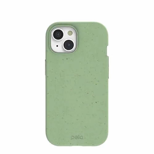 Home 50 Pela - Phone Case for iPhone 15 - Protective Cell Phone Cover - Eco Friendly Cover Compatible with iPhone 15 - Sage