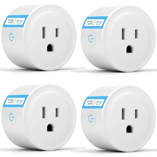 Home 36 ExIoTy Smart Plug, Works with Alexa Only, Simple Setup with One Voice Command, Voice Control, Remote Control, Timer & Schedule & Group Controller, Bluetooth Mesh Outlet, Alexa Echo Required ๏ผ4 Pack๏ผ