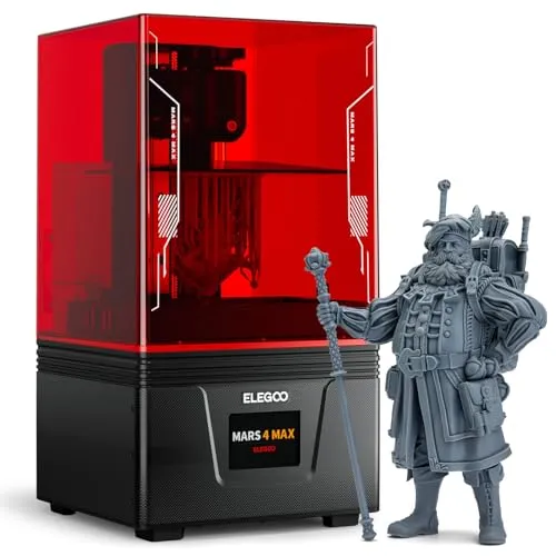 ELEGOO Mars 4 Max MSLA 3D Printer with 9.1-inch 6K Monochrome LCD, Double Cooling Fans, Multiple Print Modes, Printing Size of 7.71x4.81x5.9 inยณ