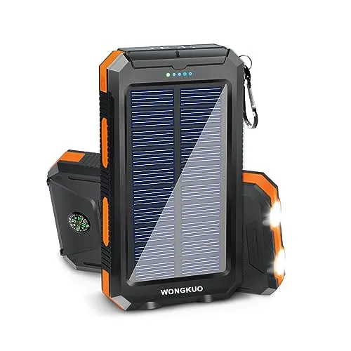 Home 52 WONGKUO Solar Charger Power Bank - ๐ฎ๐ฌ๐ฎ๐ฐ ๐๐ฅ๐๐ง๐๐๐ 36800mAh Solar Phone Charger