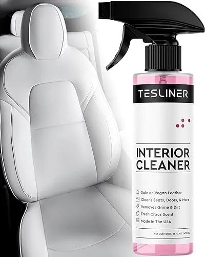 Home 52 Tesla White Seat Cleaner for Stains, Blue Dye - Biodegradable, Interior Tesla Cleaning Products for Vegan Leather - Seats, Dash, Console, Doors | Tesla Model 3 Y S X Car Accessories for 2023 & 2024