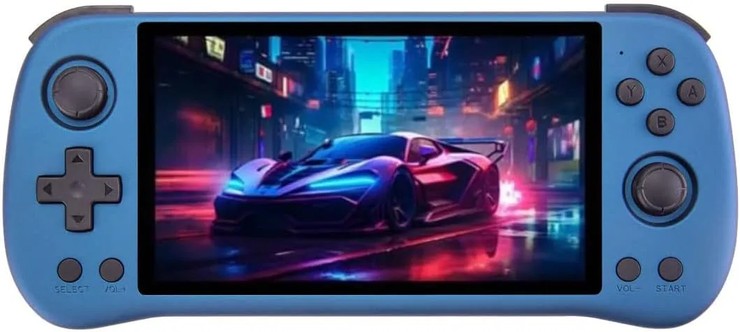 X55 Handheld 16G+256G Retro Arcade Handheld Game Console Built-in 30,000 Games, JELOS System & RK3566 CPU, 5.5-Inch Portable Video Gaming Console for Kids Adults - Blue