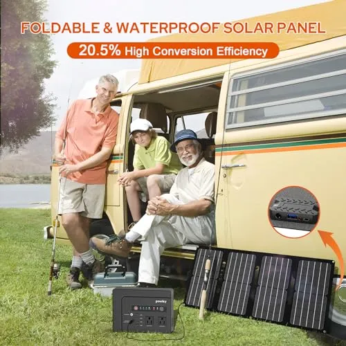 Powkey Solar Generator with Panel, 146Wh/200W Portable Power Station with Solar Panel 40W, 110V Pure Sine Wave DC/USB/AC Outlet Electric Generator Battery Backup for Outdoor Camping Emergency Home Use 4 Powkey Solar Generator with Panel, 146Wh/200W Portable Power Station with Solar Panel 40W, 110V Pure Sine Wave DC/USB/AC Outlet Electric Generator Battery Backup for Outdoor Camping Emergency Home Use - Image 4