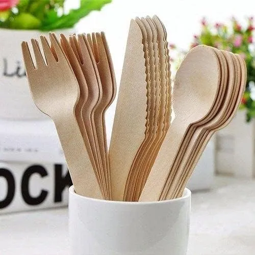 (150 Count) Disposable Wooden Cutlery Set - Alternative to Plastic, Eco Friendly, Biodegradable, Compostable Cutlery Set - 50 Wood Spoons, 50 Wooden Knives & 50 Wooden Forks Disposable Utensils Set 4 (150 Count) Disposable Wooden Cutlery Set - Alternative to Plastic, Eco Friendly, Biodegradable, Compostable Cutlery Set - 50 Wood Spoons, 50 Wooden Knives & 50 Wooden Forks Disposable Utensils Set - Image 4