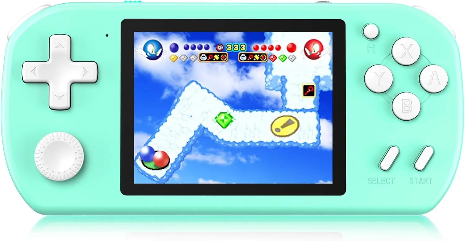 Handheld Game Console for Kids Preloaded 218 Retro Video Games, Portable Gaming Player with Rechargeable Battery 3.0" LCD Screen, Mini Arcade Electronic Toy Gifts for Boys Girls, Cyan