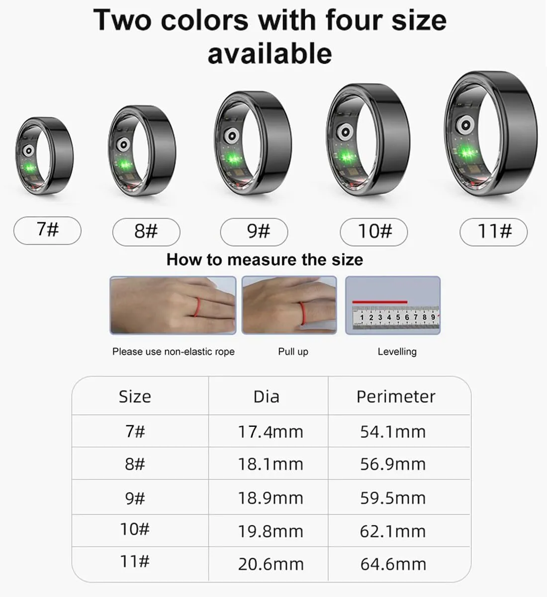 Smart Ring,Fitness Tracker Ring,Sleep Tracker Ring-Health Heart Rate, Oximetry, Sleep, Exercise Monitoring, Compatible with iOS and Android(Black, US-10) 4 Smart Ring,Fitness Tracker Ring,Sleep Tracker Ring-Health Heart Rate, Oximetry, Sleep, Exercise Monitoring, Compatible with iOS and Android(Black, US-10) - Image 4