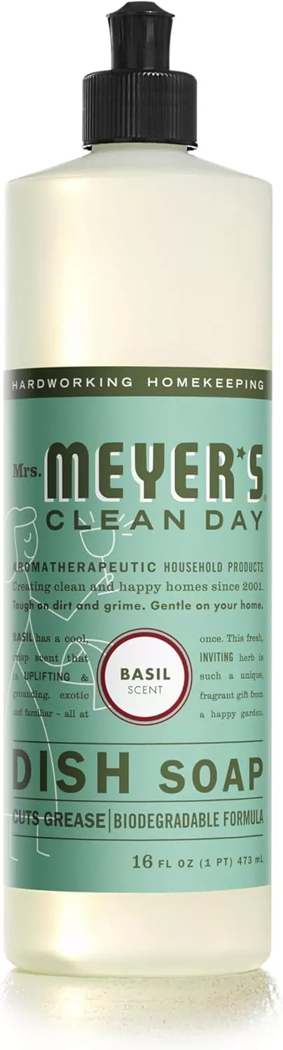 Home 50 MRS. MEYER'S CLEAN DAY Liquid Dish Soap, Biodegradable Formula, Basil, 16 fl. oz