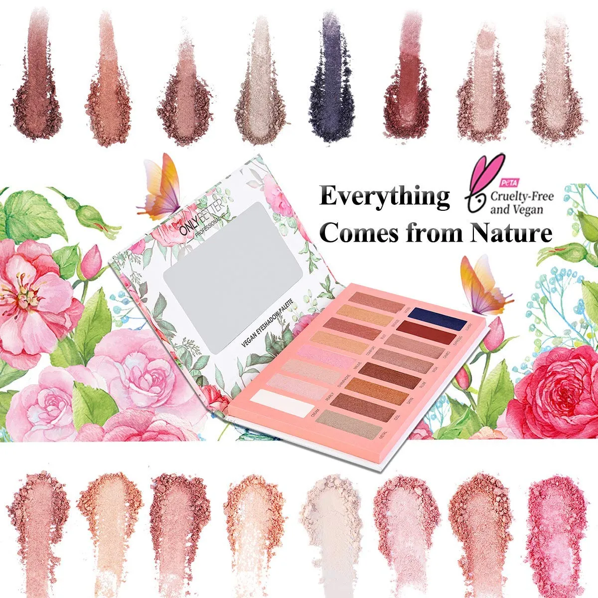 Vegan Eyeshadow Palette, Nude Eyeshadow Palette, 16 Shades Organic Eyeshadow palette high pigmented eyeshadow palette Colorful Eyeshadow Palette Long Lasting Nude Eyeshadow Shimmer Palette 9 Vegan Eyeshadow Palette, Nude Eyeshadow Palette, 16 Shades Organic Eyeshadow palette high pigmented eyeshadow palette Colorful Eyeshadow Palette Long Lasting Nude Eyeshadow Shimmer Palette - Image 9