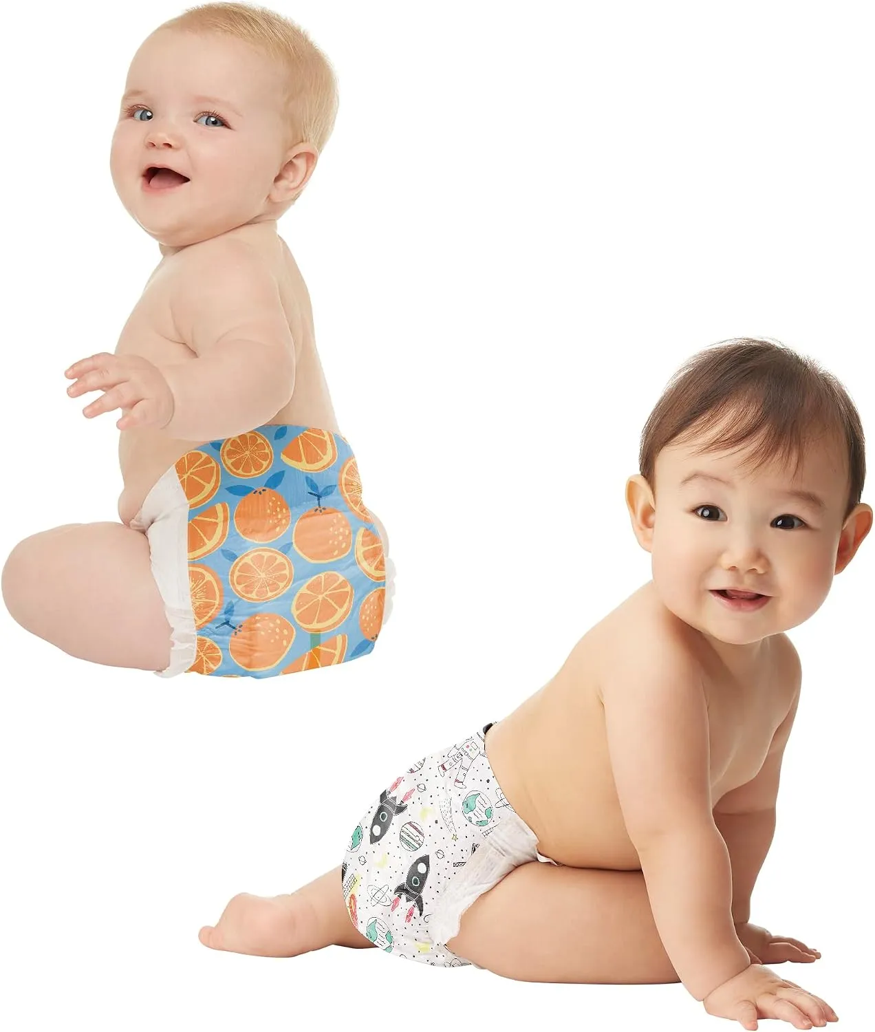The Honest Company Clean Conscious Diapers | Plant-Based, Sustainable | Space Travel + Orange You Cute | Super Club Box, Size 4 (22-37 lbs), 104 Count 3 The Honest Company Clean Conscious Diapers | Plant-Based, Sustainable | Space Travel + Orange You Cute | Super Club Box, Size 4 (22-37 lbs), 104 Count - Image 3