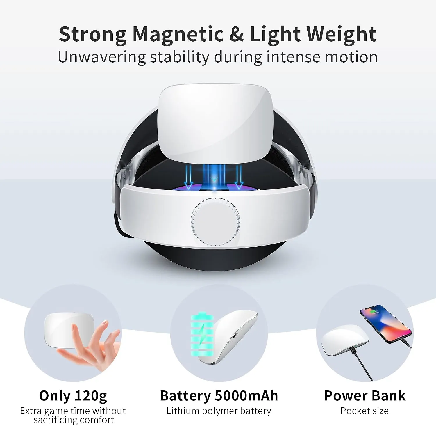 Quest 2 Head Strap with Battery for Oculus Quest 2, Meta Quest 2 Accessories Compatible with Quest 2, Replacement for Meta Quest 2 Elite Strap,Adjustable Quest 2 Head Strap with Enhanced Supportโฆ 4 Quest 2 Head Strap with Battery for Oculus Quest 2, Meta Quest 2 Accessories Compatible with Quest 2, Replacement for Meta Quest 2 Elite Strap,Adjustable Quest 2 Head Strap with Enhanced Supportโฆ - Image 4