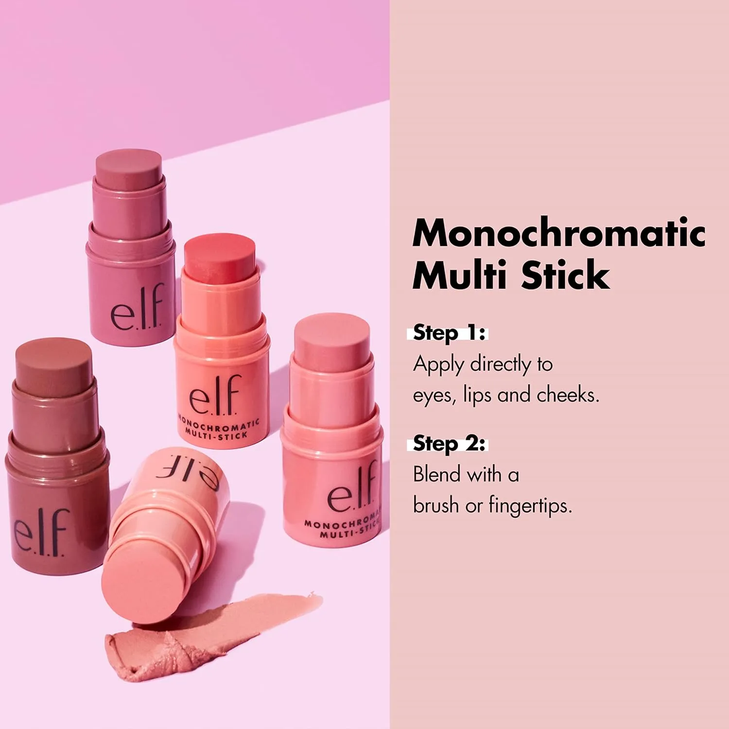 e.l.f. Monochromatic Multi Stick, Luxuriously Creamy & Blendable Color, For Eyes, Lips & Cheeks, Bronzed Cherry, 0.155 Oz (4.4g) 4 e.l.f. Monochromatic Multi Stick, Luxuriously Creamy & Blendable Color, For Eyes, Lips & Cheeks, Bronzed Cherry, 0.155 Oz (4.4g) - Image 4