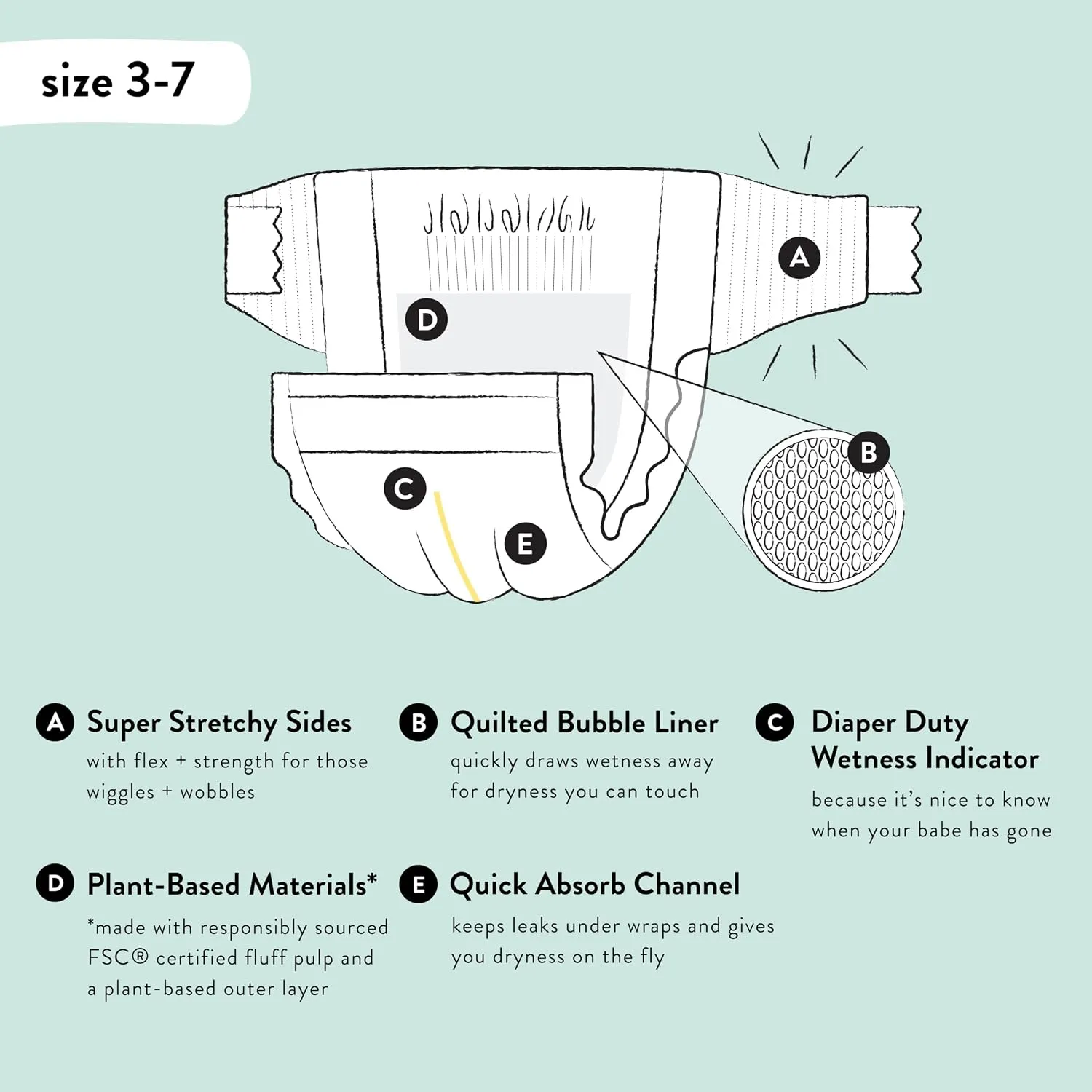 The Honest Company Clean Conscious Diapers | Plant-Based, Sustainable | Space Travel + Orange You Cute | Super Club Box, Size 4 (22-37 lbs), 104 Count 4 The Honest Company Clean Conscious Diapers | Plant-Based, Sustainable | Space Travel + Orange You Cute | Super Club Box, Size 4 (22-37 lbs), 104 Count - Image 4