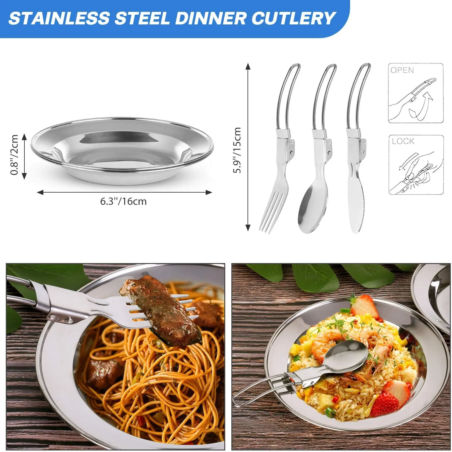 Odoland 15pcs Camping Cookware Mess Kit, Non-Stick Lightweight Pot Pan Kettle Set with Stainless Steel Cups Plates Forks Knives Spoons for Camping, Backpacking, Outdoor Cooking and Picnic 6 Odoland 15pcs Camping Cookware Mess Kit, Non-Stick Lightweight Pot Pan Kettle Set with Stainless Steel Cups Plates Forks Knives Spoons for Camping, Backpacking, Outdoor Cooking and Picnic - Image 6