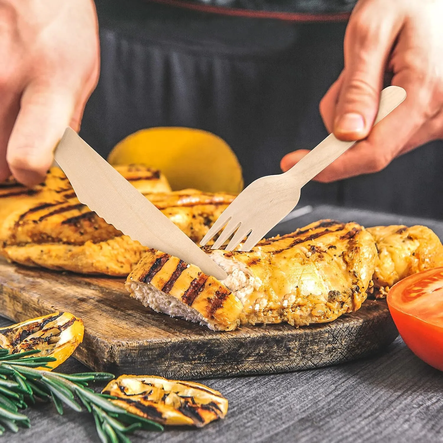 (150 Count) Disposable Wooden Cutlery Set - Alternative to Plastic, Eco Friendly, Biodegradable, Compostable Cutlery Set - 50 Wood Spoons, 50 Wooden Knives & 50 Wooden Forks Disposable Utensils Set 5 (150 Count) Disposable Wooden Cutlery Set - Alternative to Plastic, Eco Friendly, Biodegradable, Compostable Cutlery Set - 50 Wood Spoons, 50 Wooden Knives & 50 Wooden Forks Disposable Utensils Set - Image 5