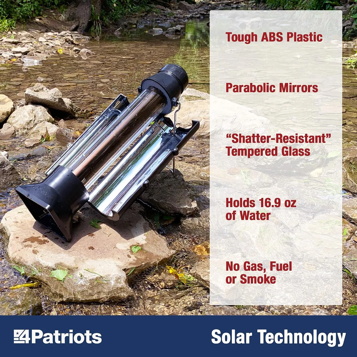 4Patriots Sun Kettle Personal Water Heater: Portable Thermos Boils Water Using The Sun, Thermal Flask For Camping, Hunting, Backpacking & Survival, Solar Powered, Lightweight & Gas & Electricity Free 3 4Patriots Sun Kettle Personal Water Heater: Portable Thermos Boils Water Using The Sun, Thermal Flask For Camping, Hunting, Backpacking & Survival, Solar Powered, Lightweight & Gas & Electricity Free - Image 3