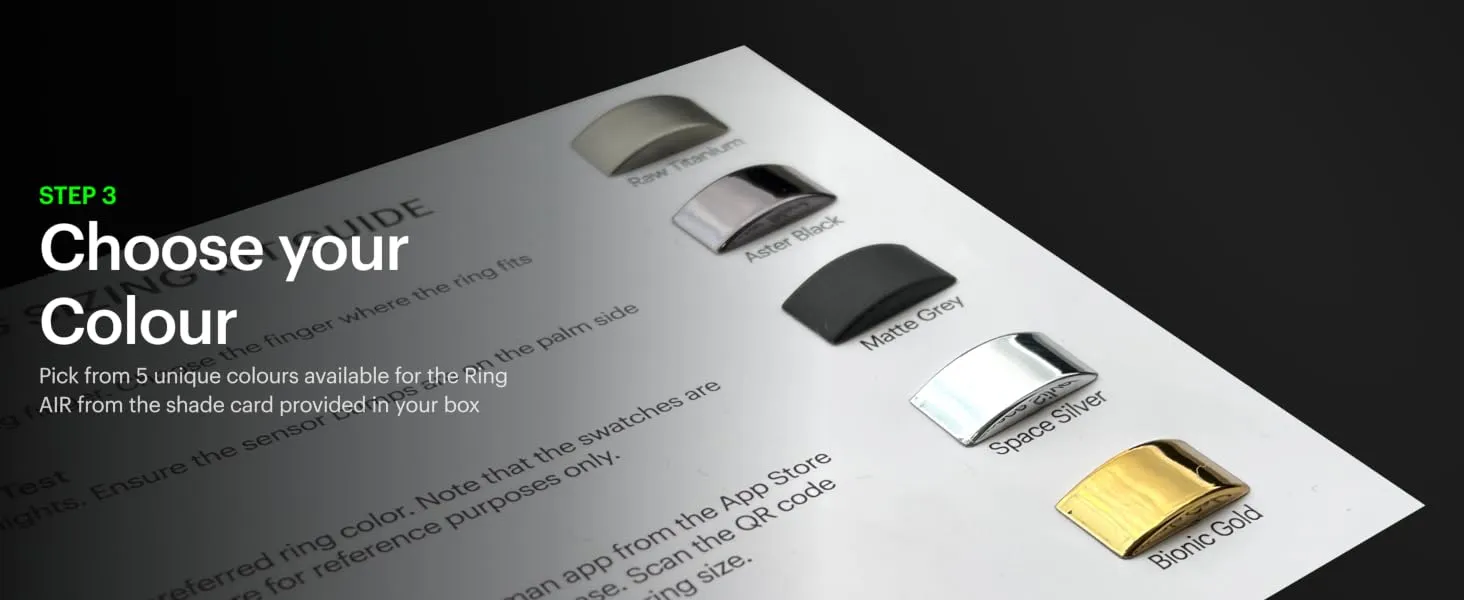 Ring AIR-Smart Ring Health Tracker, Size First with Ultrahuman Sizing Kit, Sleep Tracker, Smart Ring for Men/Women, Fitness Tracker (Size 9) 12 Pick from 5 Unique colours available for Ring AIR from the shade card provided in your box