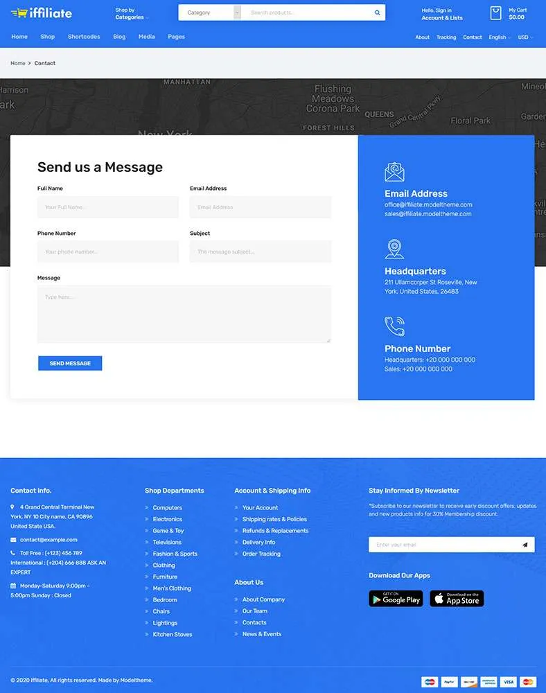 Iffiliate_Contact Landing page