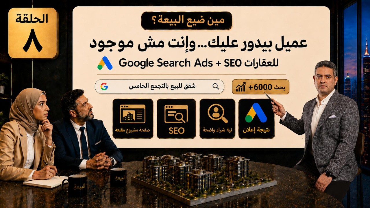 صورة الحلقة الثامنة من سلسلة مين ضيع البيعة عن الفرق بين إعلانات جوجل وميتا في العقارات